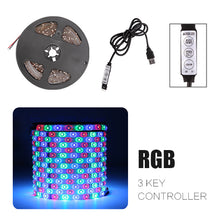 Load image into Gallery viewer, USB Tira CONDUZIDA DC 5V 50CM 1M 2M 3M 4M 5M Mini 3Key 24Key Flexível Da Lâmpada de Luz SMD 2835 Decoração da Mesa De Iluminação de Fundo de Tela de TV