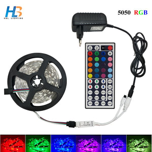5M 10M 15M 5050 Led Strip DC 12 V RGB Flexible Tape Led Ribbon Led Strip Light With IR Remote For Home kitchen Christmas Party