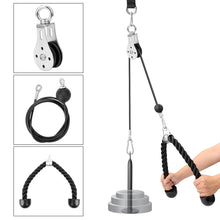 Load image into Gallery viewer, Fitness DIY Gym Pulley Cable Machine Attachment System Loading Pin Lifting Workout Arm Biceps Triceps Hand Training Equipment
